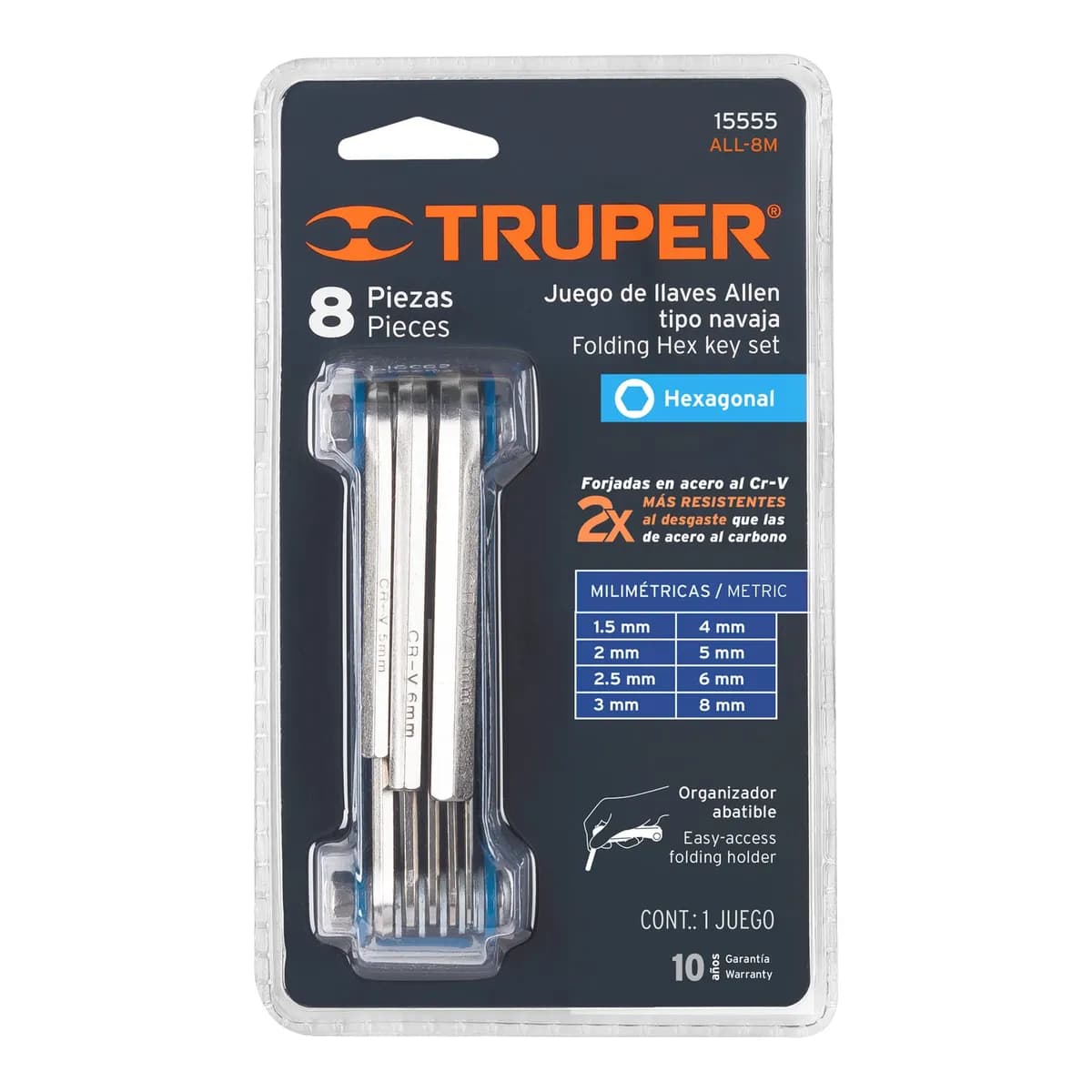 JUEGO DE LLAVE ALLEN TRUPER ALL-8M T/NAVAJA 15555