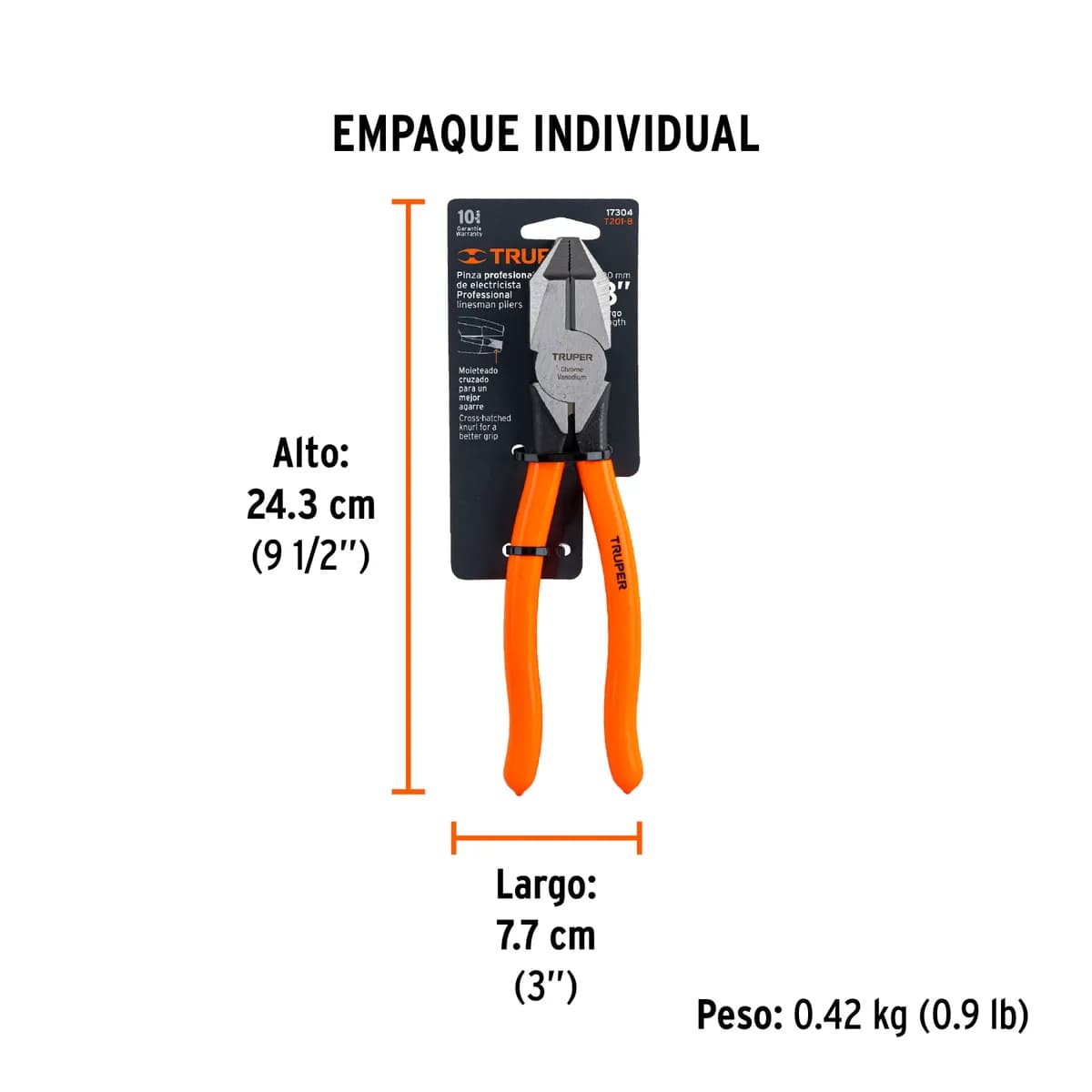 ALICATE ELECTRICO 8 TRUPER T201-8 17304 PROFESIONAL
