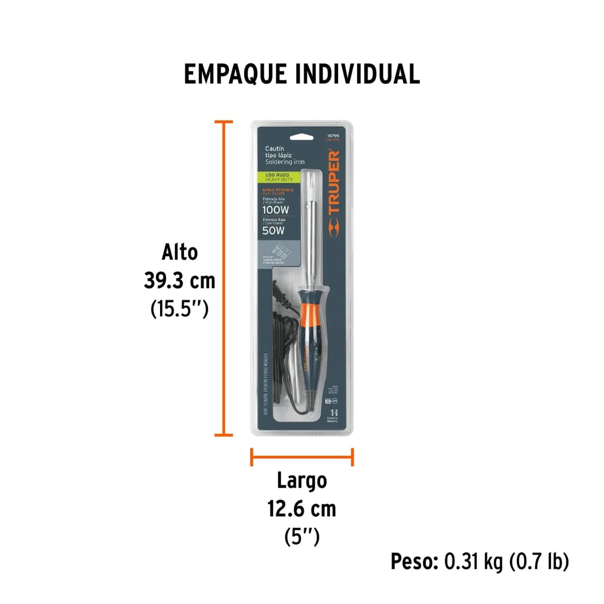 SOLDADOR T/LAPIZ TRUPER 100W-50W DUAL CAU-100D 16795