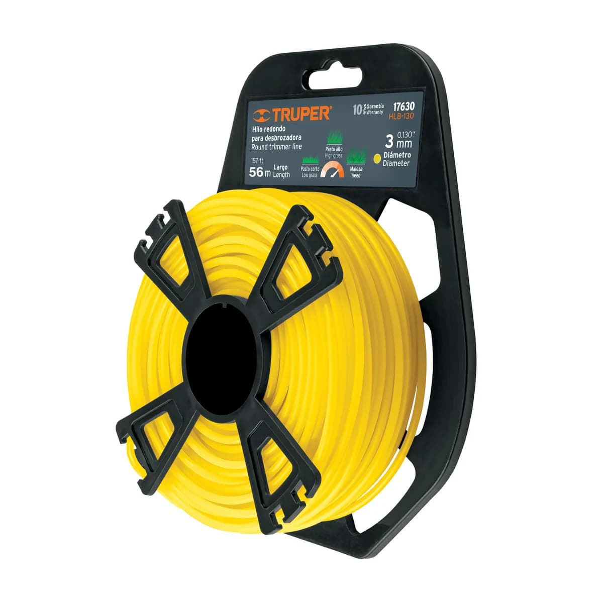 Hilo 3.3mmx48mts Redondo Amarillo TRUPER HLB-130 17630 p/podadora cortagrama desbrozadora