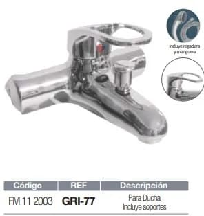 MEZCLADORA FERMETAL MONOMANDO P/BA�O GRI-77