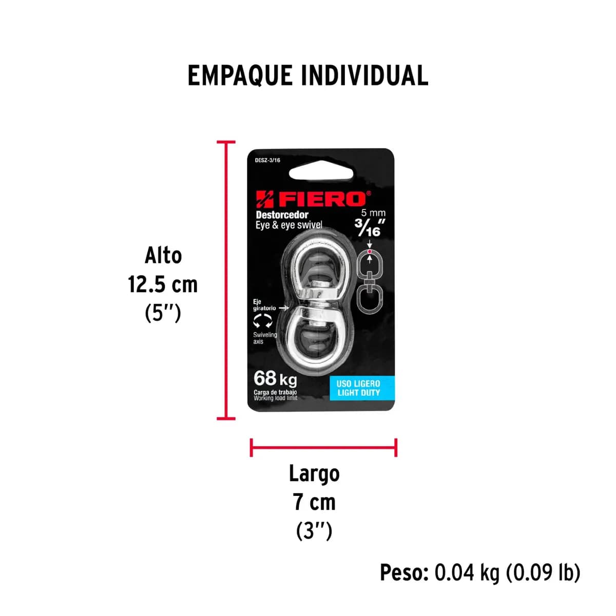 SACA VUELTA 3/16 TRUPER 44099 destorcedor p/cable