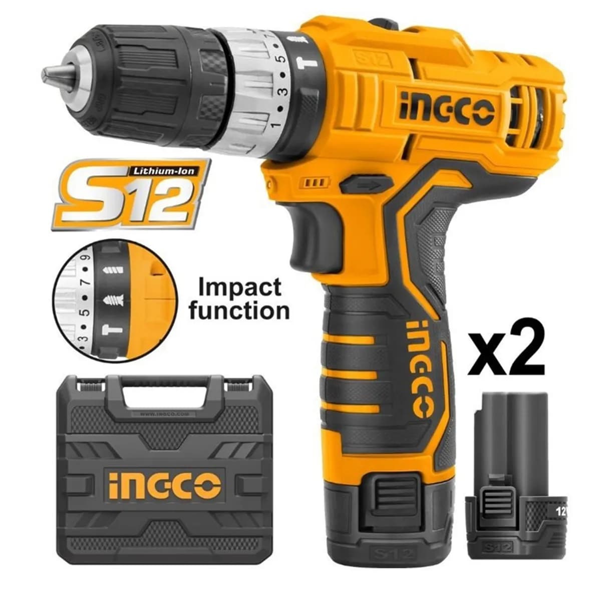 TALADRO DE IMPACTO 12v INGCO INALAMBRICO UCIDLI1232
