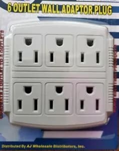 Adaptador 6 Salida 15A 110v FLY EAGLE Multiple p/tomacorriente pared mod U63 electri