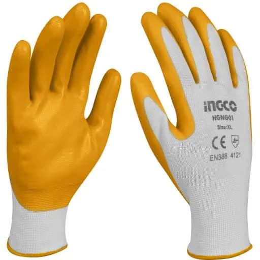 GUANTE LATEX INGCO NITRILO MULTIUSOS L HGNG01.L amarillo 6925582115192 p/combustible