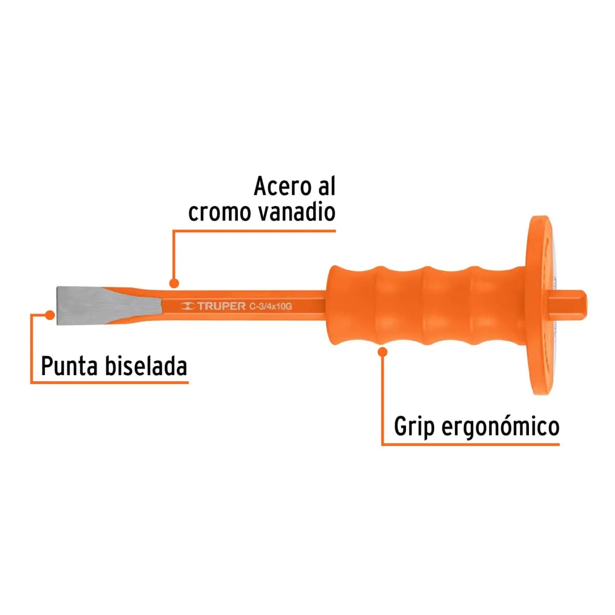 CINCEL PLANO 3/4X10 TRUPER C/PROTECTOR C-3/4X10G 12275