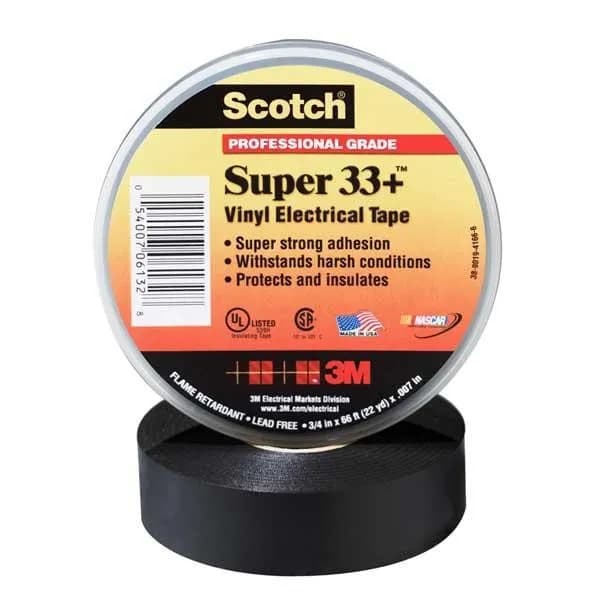 Tape vinil SCOTCH SUPER 33+ 3M 3/4X64 NEGRO 6132 054007061328 638060290354 051128571637