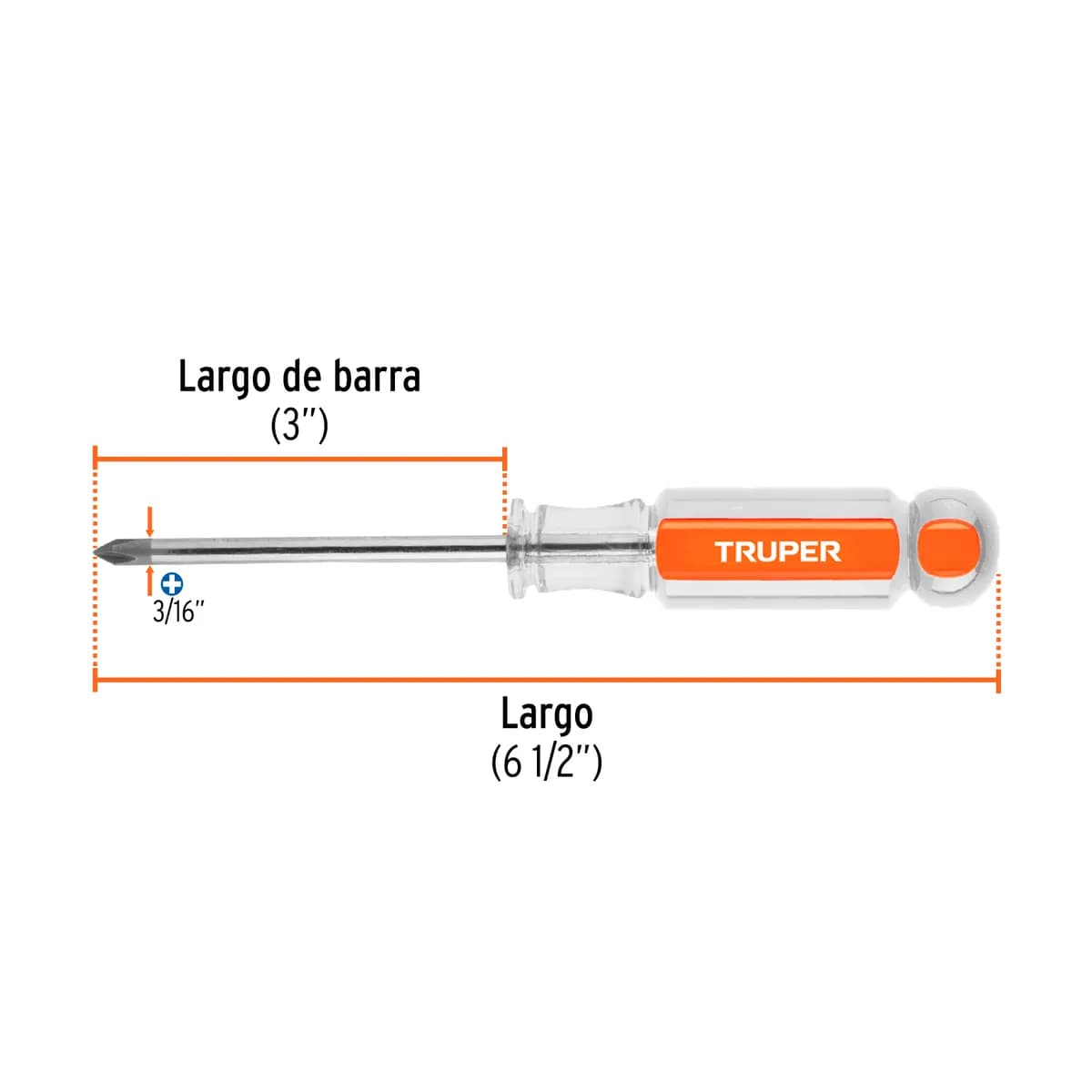 DESTORNILLADOR ESTRIA 3/16X3 TRUPER DP-3/16X3 14062 ESTRIA #1