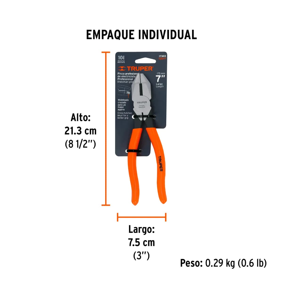 ALICATE ELECTRICO 7 PULG TRUPER T201-7 17303 PROFESIONAL