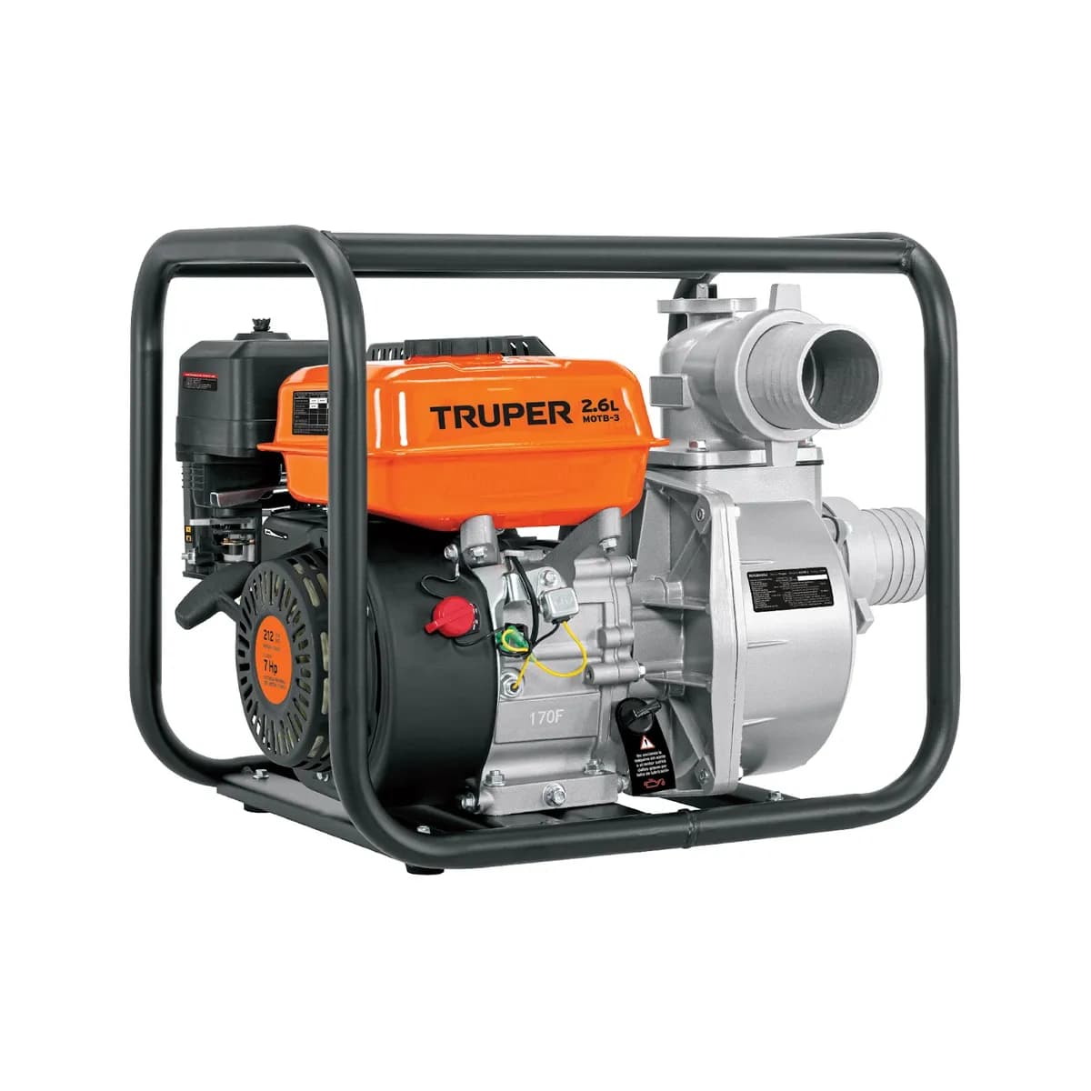 MOTOBOMBA TRUPER 7HP 3PULG SALIDA motb-3 17117 900 L/min 5,219w