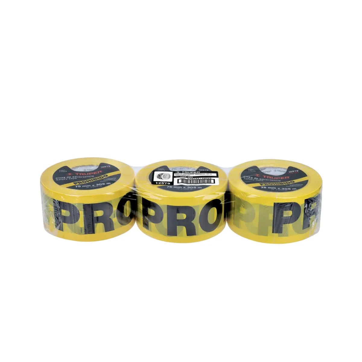 CINTA PROHIBIDO 3X1000FT AMARILLO TRUPER 12579