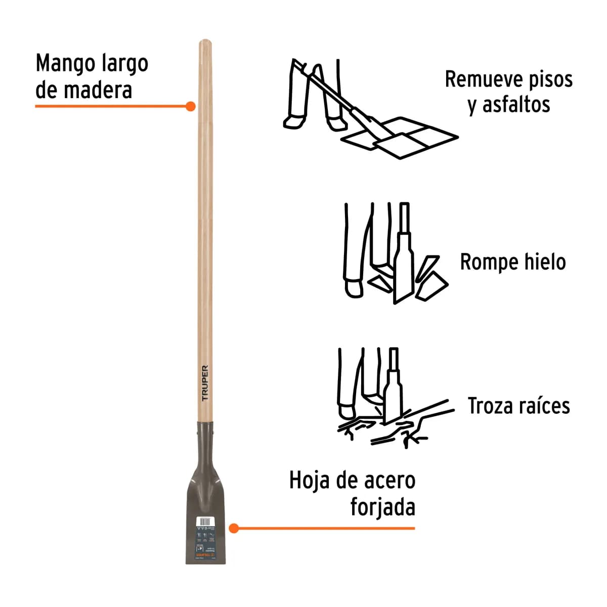 COA 4" MANGO DE MADERA TRUPER 18650
