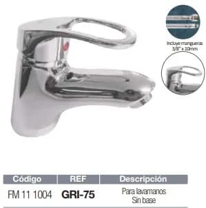 MEZCLADORA FERMETAL MONOMANDO P/LAVAMANO GRI-75
