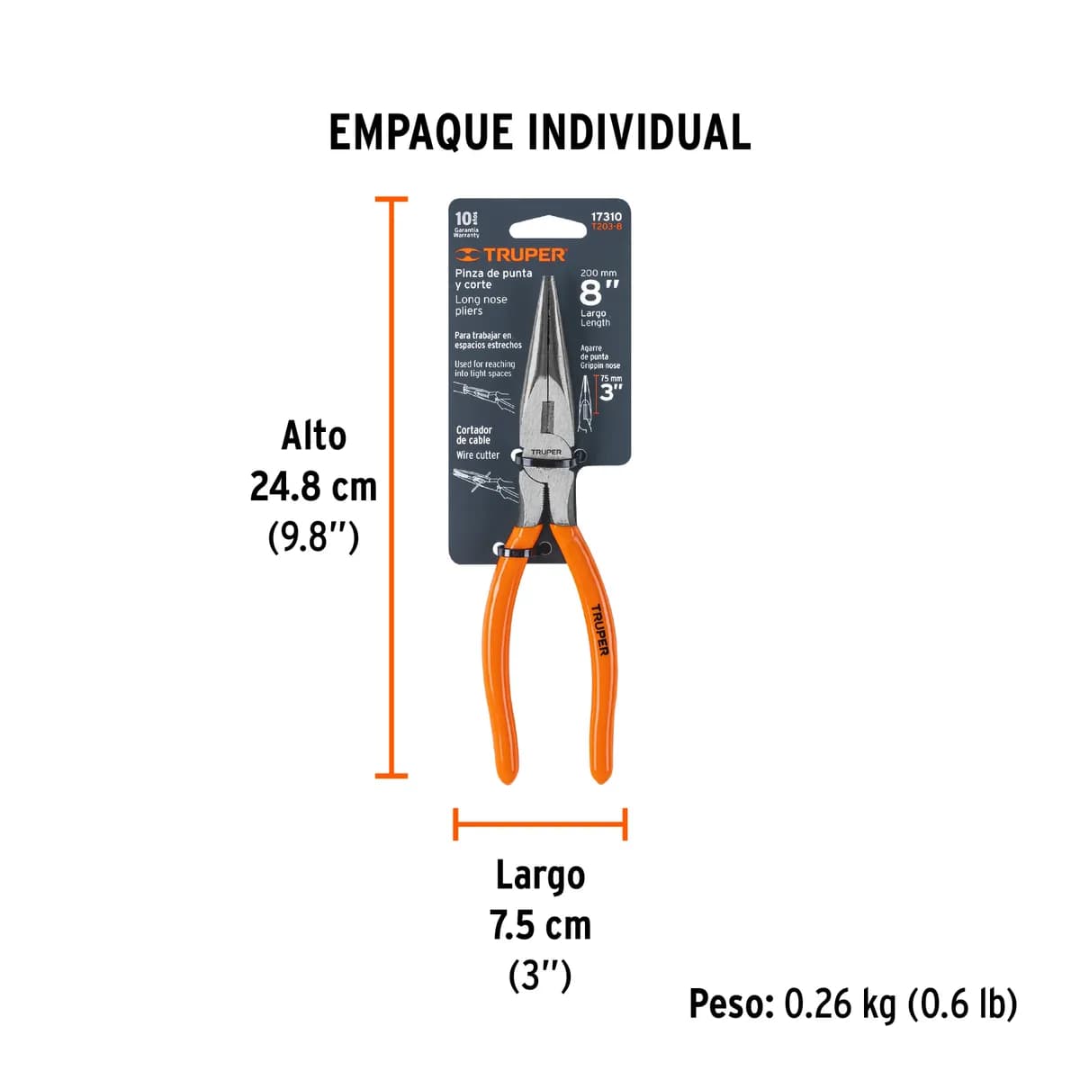 PINZA TRUPER PUNTA & CORTE 8" T-203-8 17310