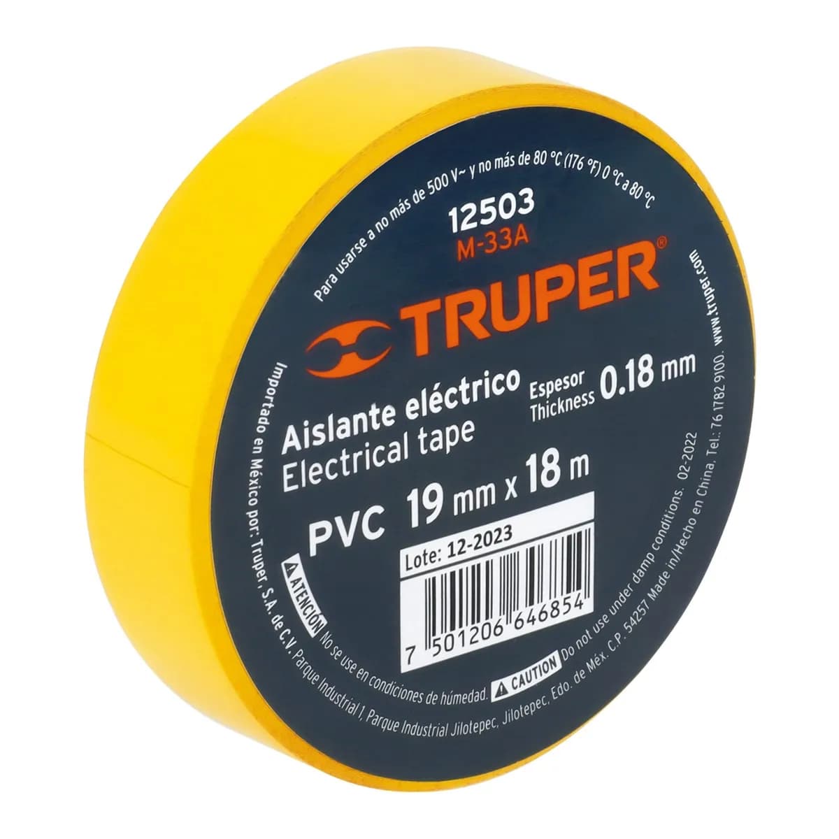 Tape vinil truper AMARILLO electrico M-33A 12503 VINIL