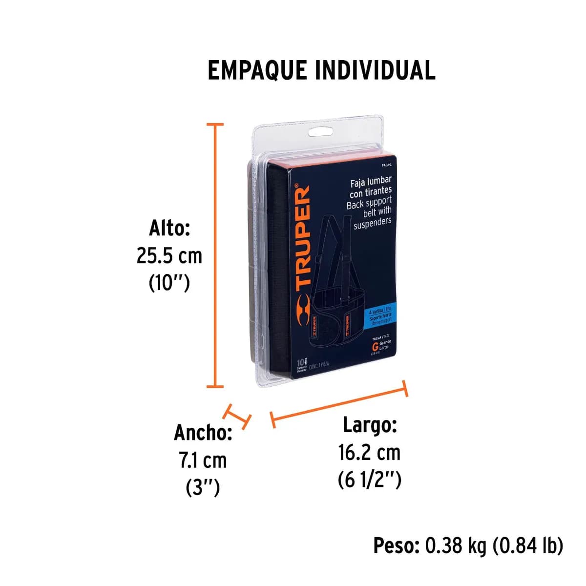 Faja Obrero TRUPER large Ortopedica L FAJA-L 14238