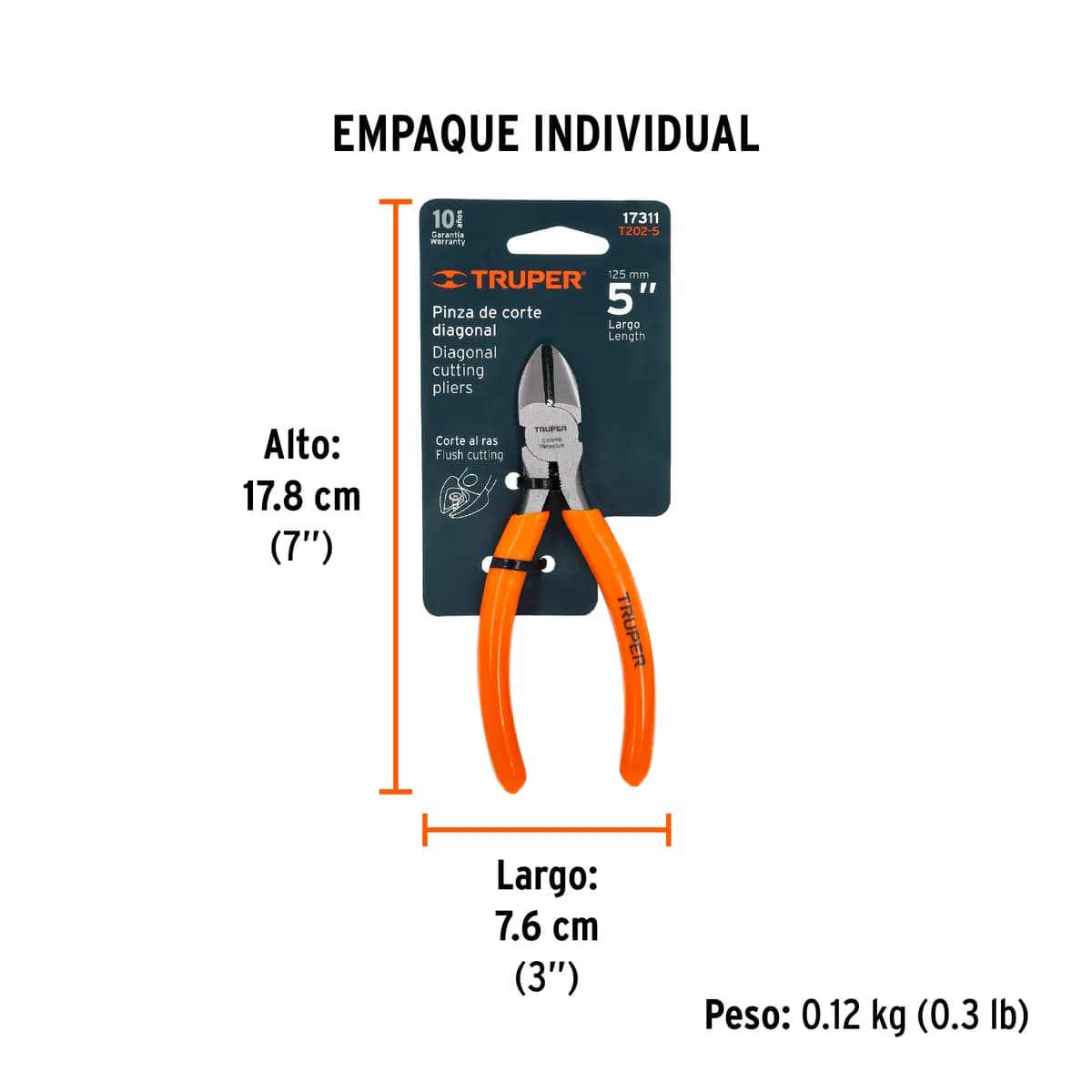 PINZA TRUPER CORTE DIAGONAL 5" T-202-5 17311