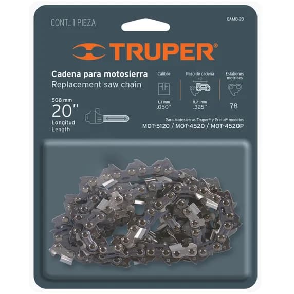 CADENA P/MOTOSIERRA 20 TRUPER camo-20 16638 (v#24 vitrina)